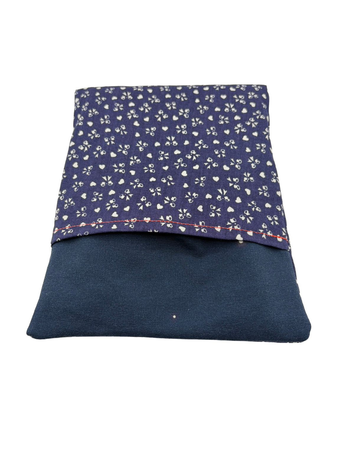 Herzchen weiß/blau - Kissenüberzug