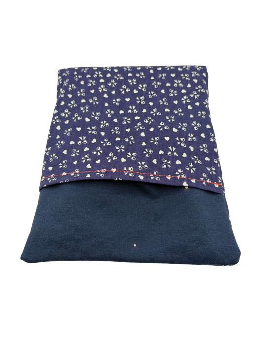 Herzchen weiß/blau - Kissenüberzug