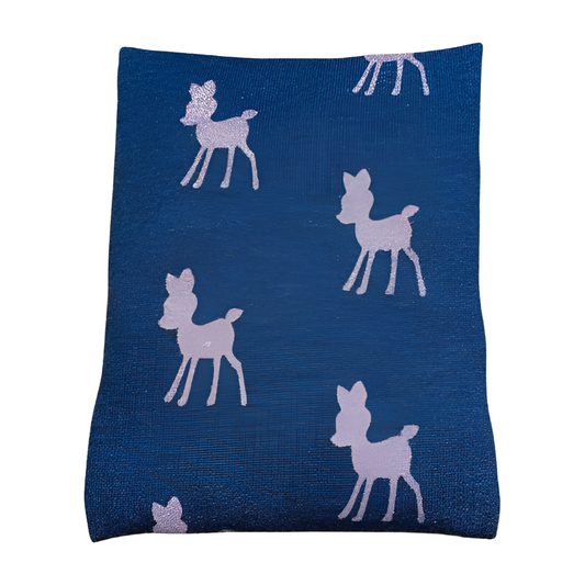 Bambi rosa Glitzer/blau -  Kissenüberzug