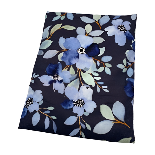 Blumen blau/türkis - Kissenüberzug