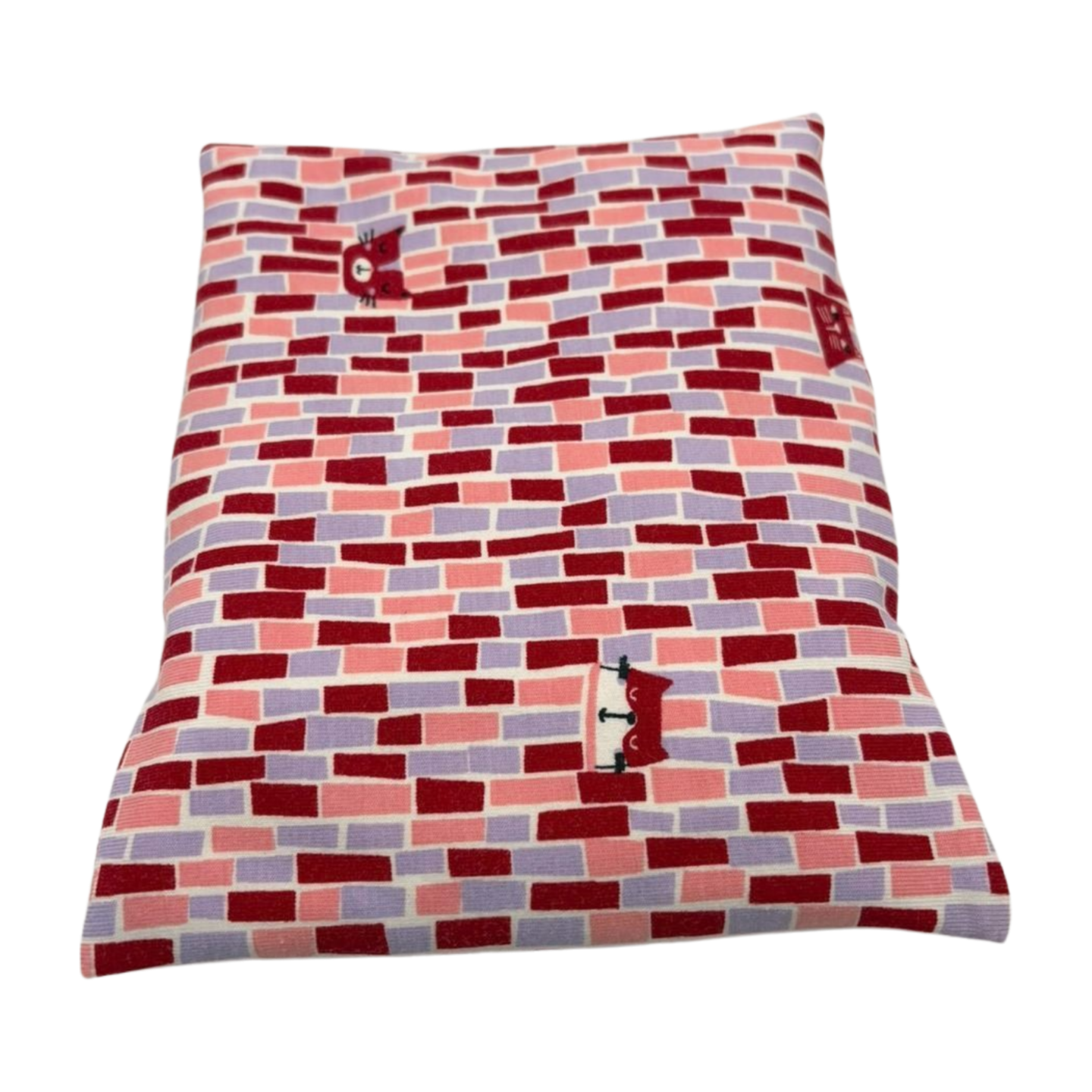 Katze im Muster - Baumwolljersey - Kissenüberzug