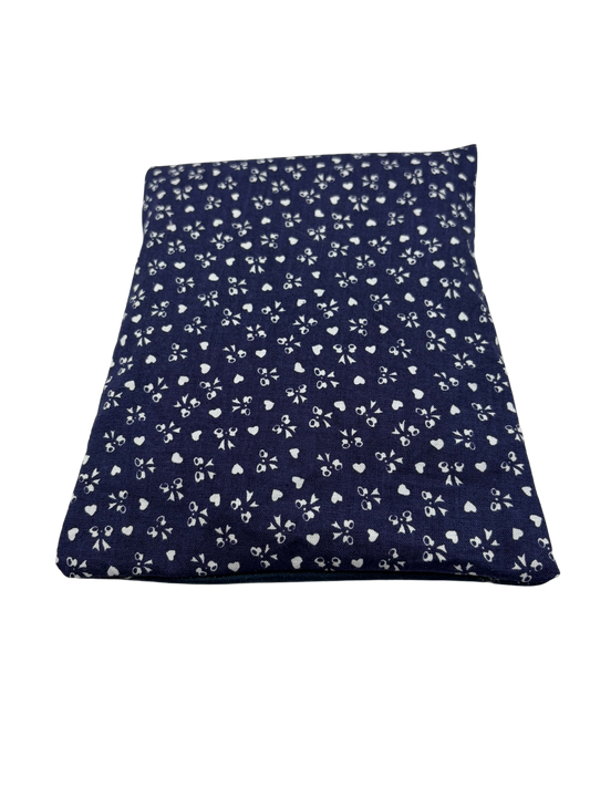 Herzchen weiß/blau - Kissenüberzug