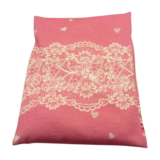 Bordüre auf Rosa - Kissenüberzug