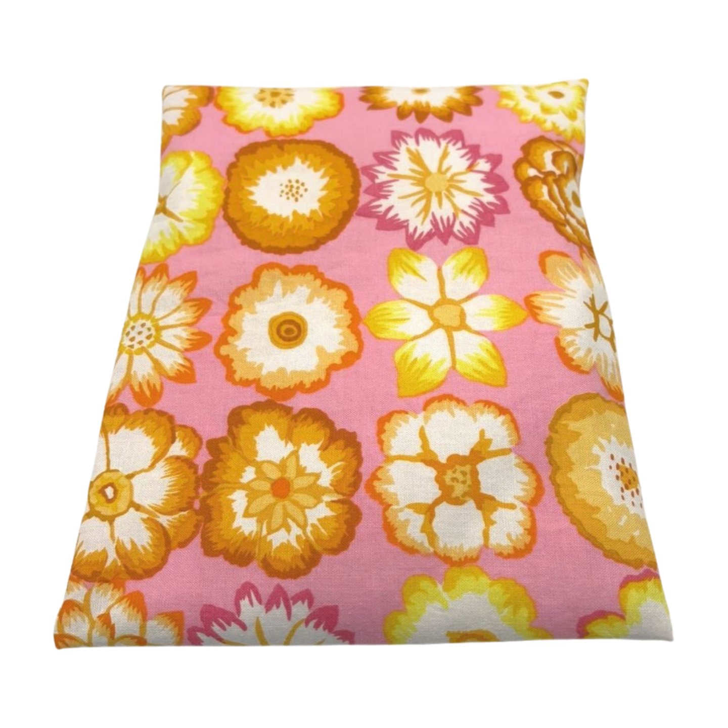 Blumen gelb/rosa - Kissenüberzug